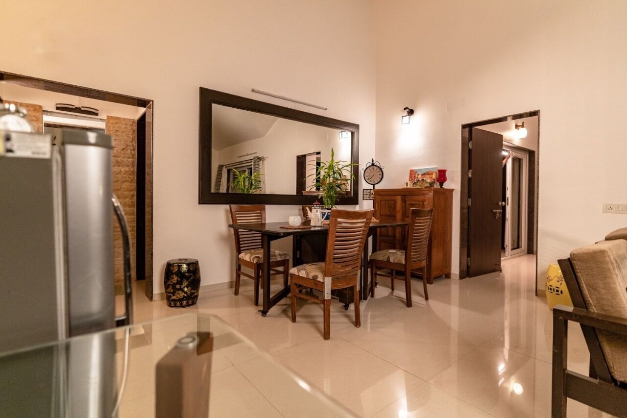 Open dining and kitchen area