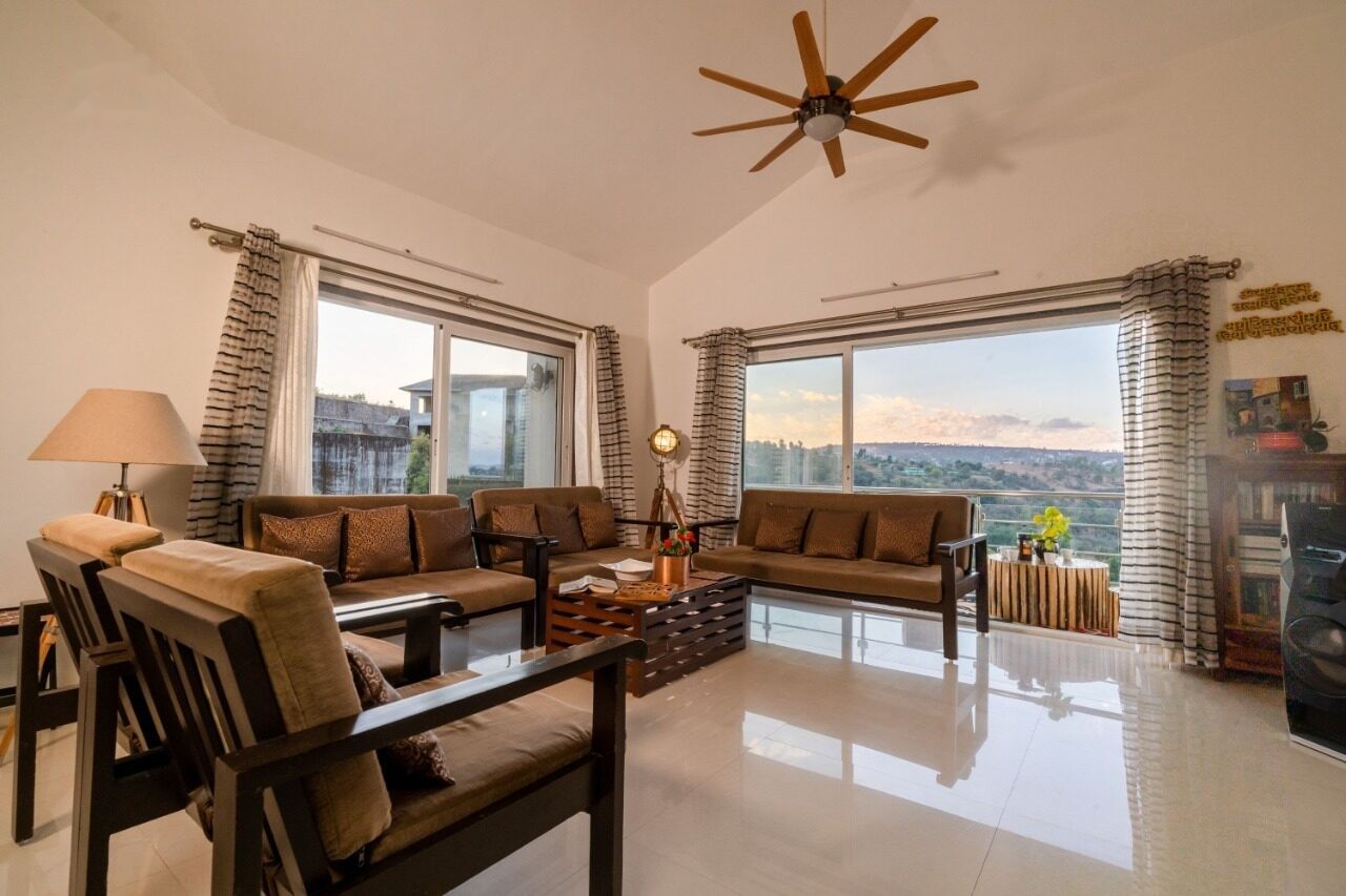 Sunlit living room seating